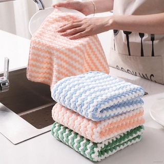 Khăn lau bát đĩa họa tiết gợn sóng lau bếp tẩy dầu lau nhà thấm nước tốt không dễ rụng lông chất liệu dày dặn