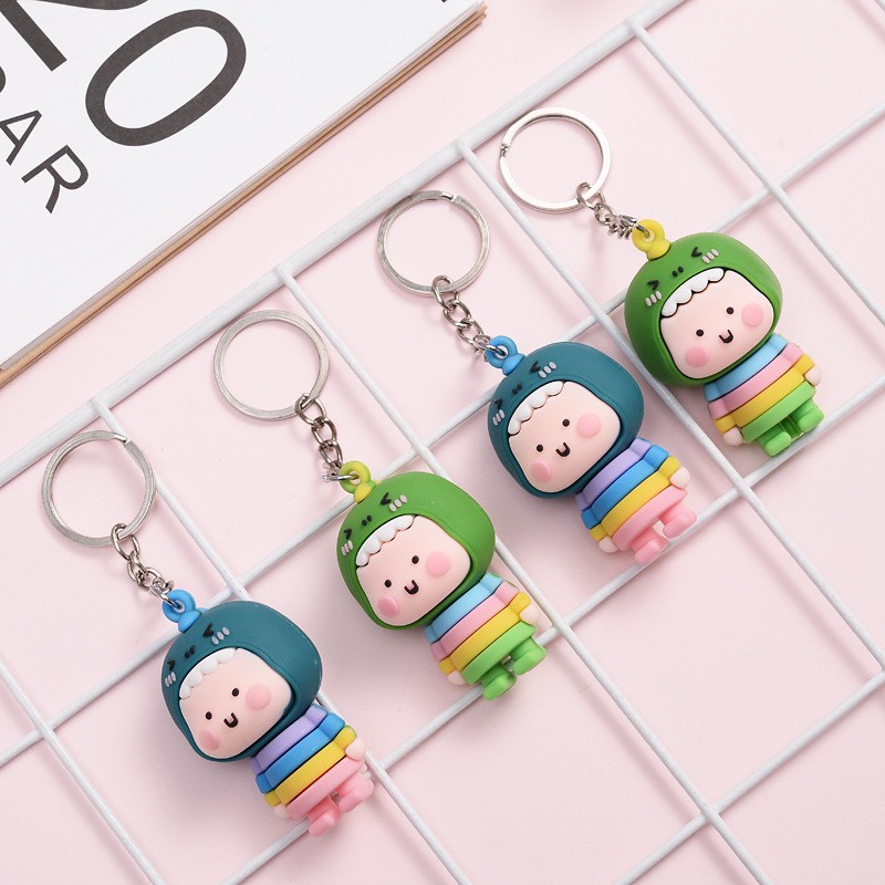 Móc Khóa Xe Khủng Long Cute, Móc Treo Khóa