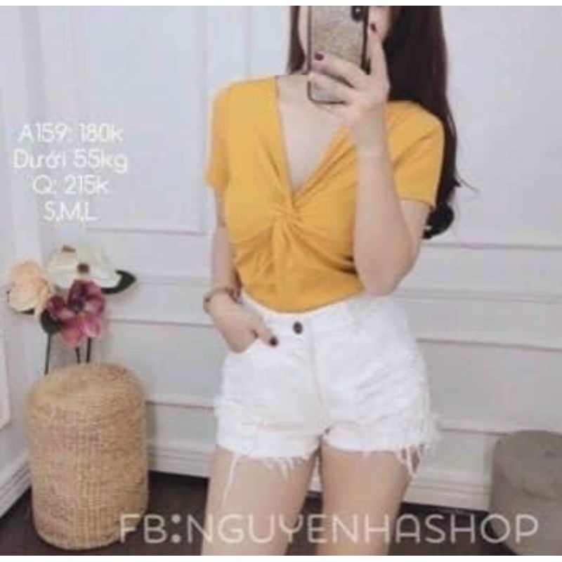 Áo Xoắn Ngực Đen và Vàng [ Bigsize 55-80kg]