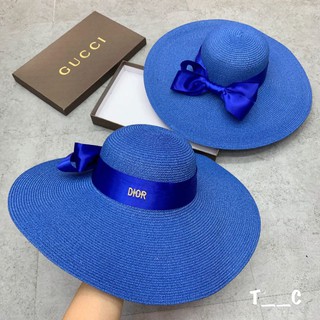 Mũ đi biển rộng vành nơ lụa