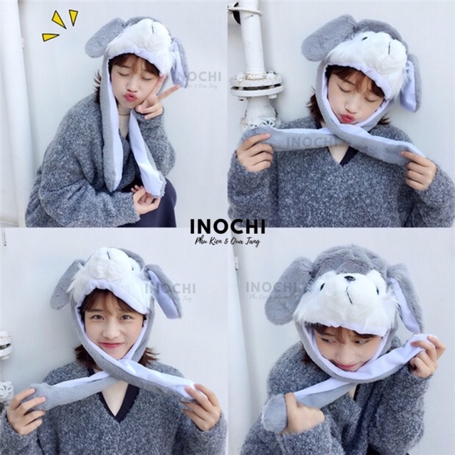 (Inochi) NHẬP INOC99 GIẢM 9k ĐƠN TỪ 99k - mũ giật tai sói xám wolf