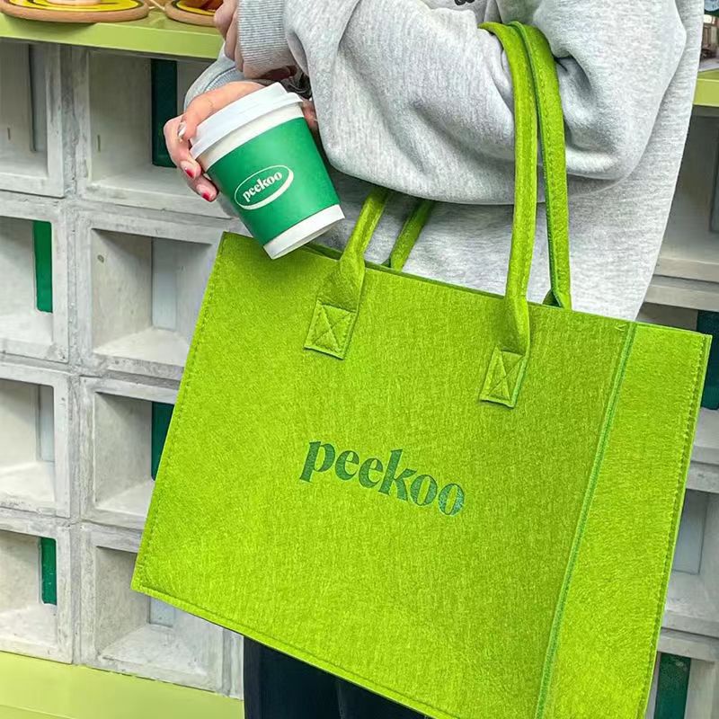 Túi PEEKOO XANH LÁ Size 40 hot trend 2022 vải nỉ đi biển, đi du lịch