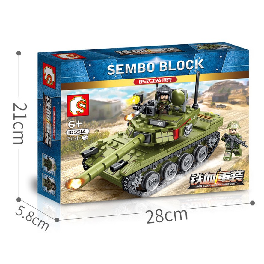 Sembo Block Tank 105514 - Đồ chơi lắp ráp Xe Tank Bọc Thap 85 Quân đội Hoa Kỳ -  IRON BLOOD RELOAD 85 MILITARY TANK