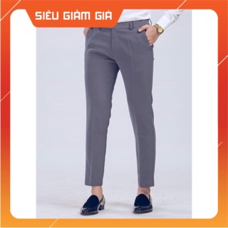 Quần Âu Nam Màu Ghi Tối - Dáng Ôm Co Giãn Nhẹ - Phong Cách Công Sở Lịch Lãm