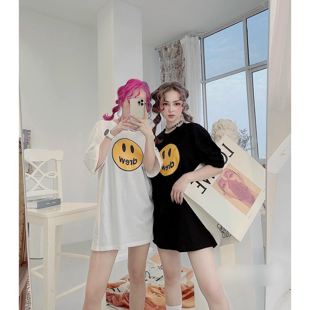 Áo Thun Nam Nữ Mặt Cười Unisex, Áo Thun Tay Lỡ Form Rộng Cotton Thoáng Mát | BigBuy360 - bigbuy360.vn