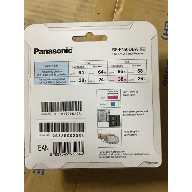 [RẺ NHẤT SHOPEE] Đài Radio FM/AM Panasonic RF P150DBAGA