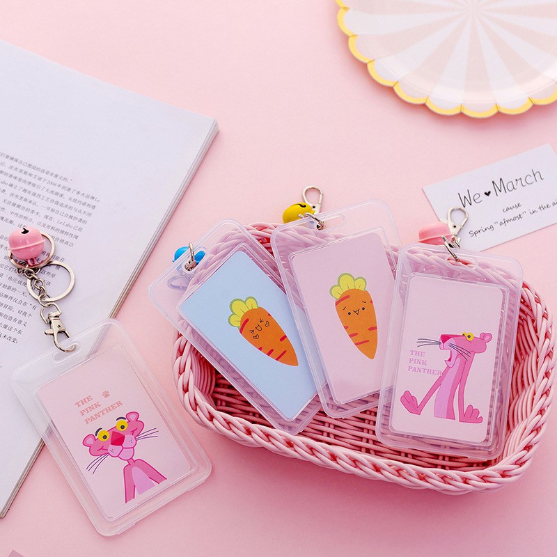 Thẻ tên học sinh, sinh viên trong suốt có móc khóa chuông (TTS05)