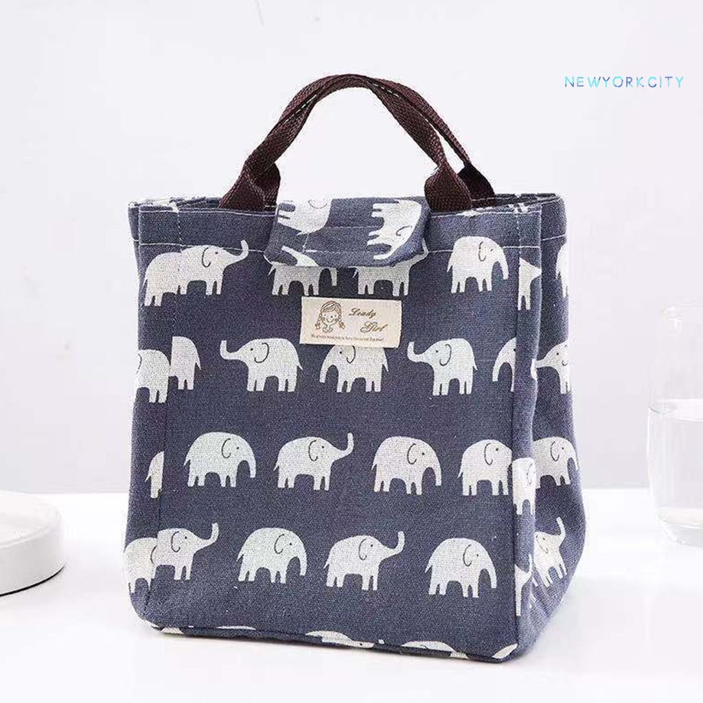 Túi Đựng Cơm Trưa Xách Tay In Họa Tiết Hoạt Hình Dễ Thương Có Thể Gấp Gọn Tiện Dụng