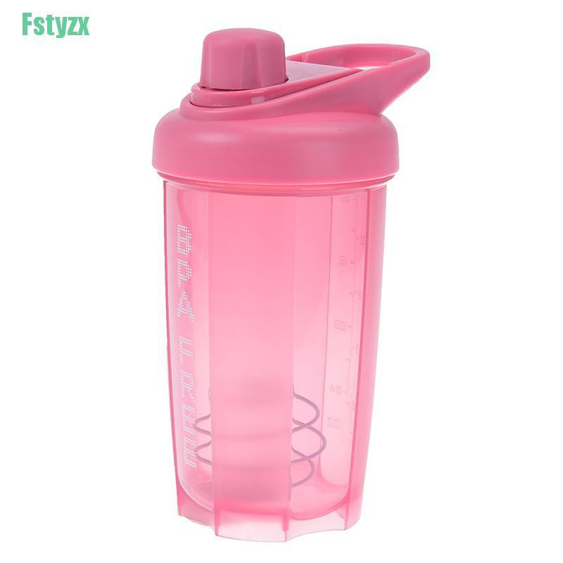 fstyzx 1pc protein shaker bottle with mixed ball fitness gym water bottle fitness mixer