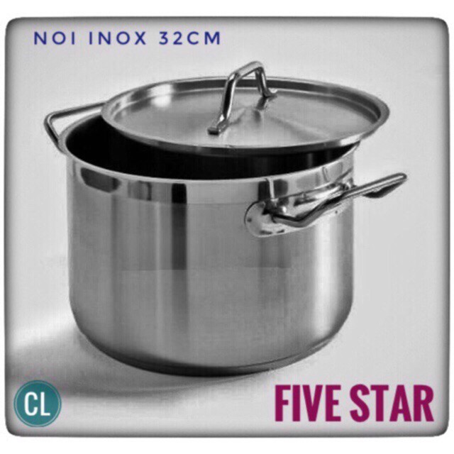 Nồi luộc gà Fivestar 3 đáy inox 430 26/28/30/32/36cm-đun từ