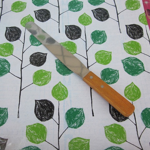 Dao chà láng thẳng / trét kem bánh gato cán gỗ cao cấp 25cm