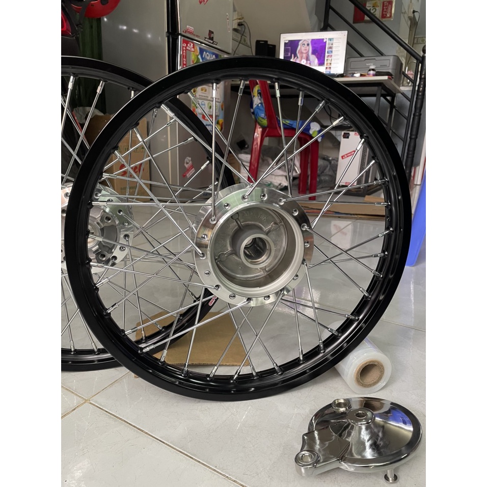 Bộ CDN wave và dream Trước Đĩa Sau Đùm căm osaka đùm crom niềng nhôm đen solute kèm má sau