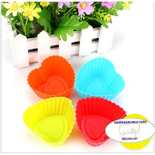 Combo 10 Khuôn silicon làm bánh bột lọc, rau câu, ... hình tim
