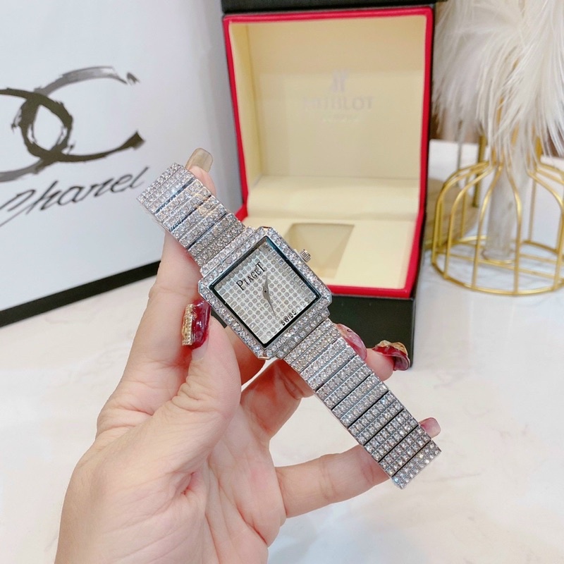 Đồng hồ nam VN999 mặt vuông đính đá [Có Hộp]⚜️Chống nước,chống xước