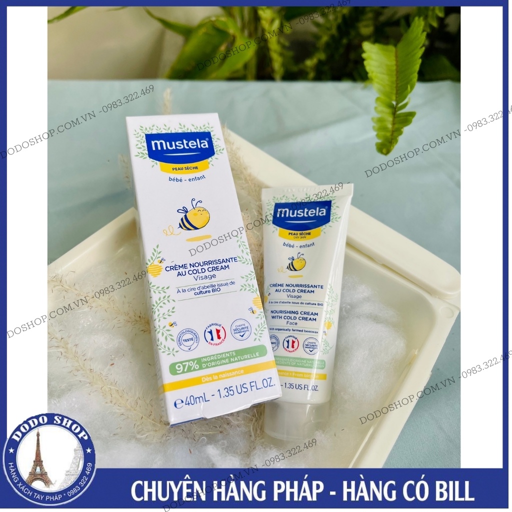 Kem dưỡng ẩm Mustela Cold Cream 40ml bảo vệ và dưỡng da bé dùng được từ sơ sinh, cho da bé mềm mịn