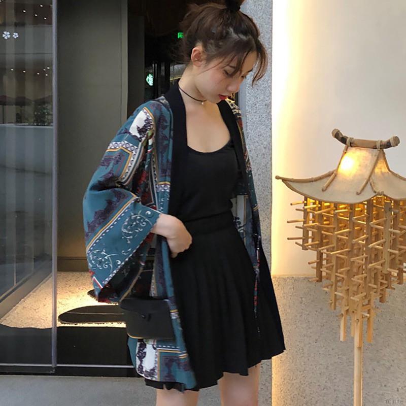 Áo khoác kimono dáng dài phong cách thời trang trẻ trung cho nữ