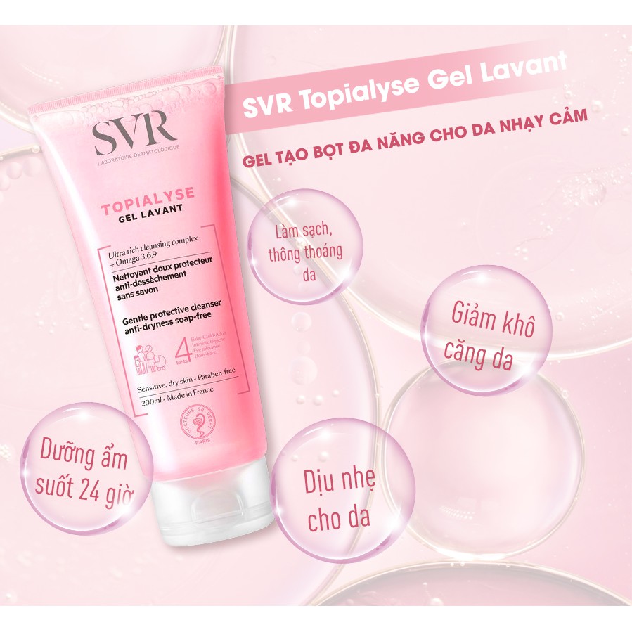 Sữa rửa mặt cho da khô SVR Topialyse Gel Lavant 55ml [PHÂN PHỐI CHÍNH HÃNG]