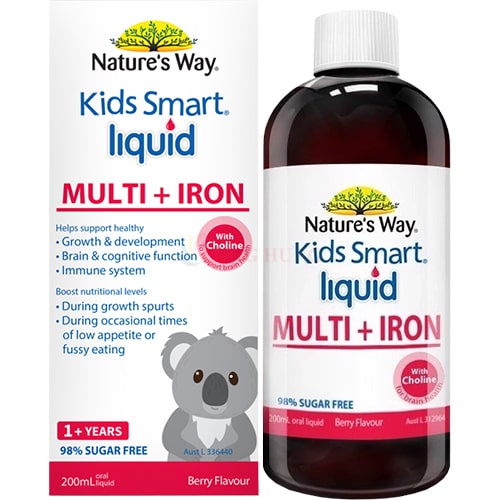 Vitamin dạng giọt Nature's Way Kids Smart Liquid Multi + Iron bổ sung sắt và các vi chất cho bé