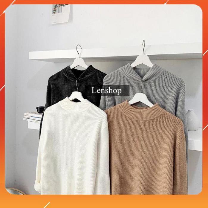 Áo len nam Unisex dài tay cổ 3 phân hạt gạo đẹp AL72