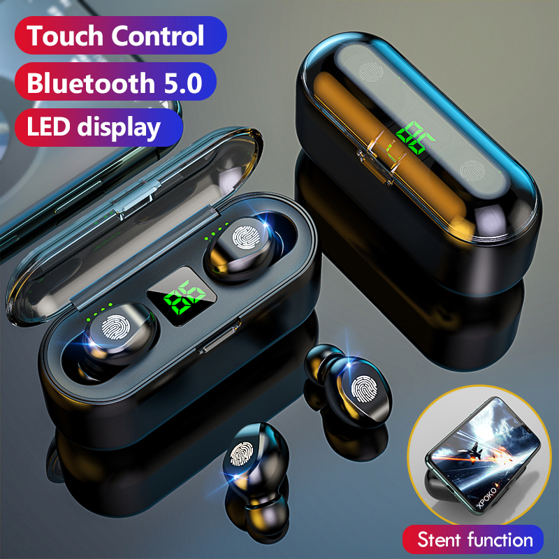 Tai Nghe Bluetooth 5.0 Aivk F9 Tws Điều Khiển Cảm Ứng Có Đèn Led | BigBuy360 - bigbuy360.vn