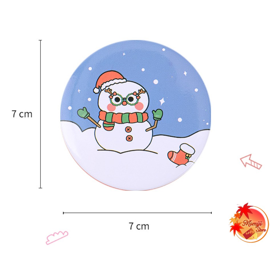 Gương Noel Gương Mini Cầm Tay Bỏ Túi Chủ Đề Giáng Sinh Đỏ Red Christmas