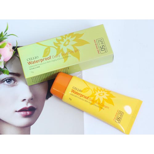 KEM CHỐNG NẮNG CELLIO GREEN TEA WHITENING SUN CREAM SPF50+ PA+++ | BigBuy360 - bigbuy360.vn