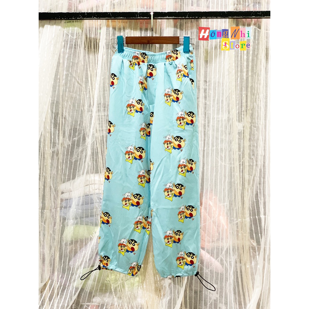 Quần Hoạt Hình Dài Dây Rút Lai Shin Cartoon Pant Oversize Ulzzang Unisex - MM