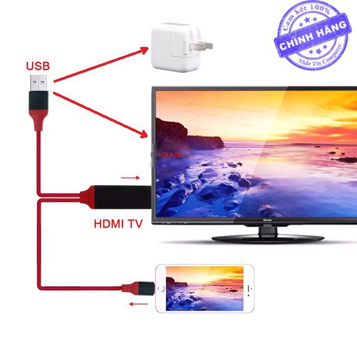 [Iphone] Cáp HDMI Lightning Kết Nối Điện Thoại Iphone Sang TiVi HD |MtpShop