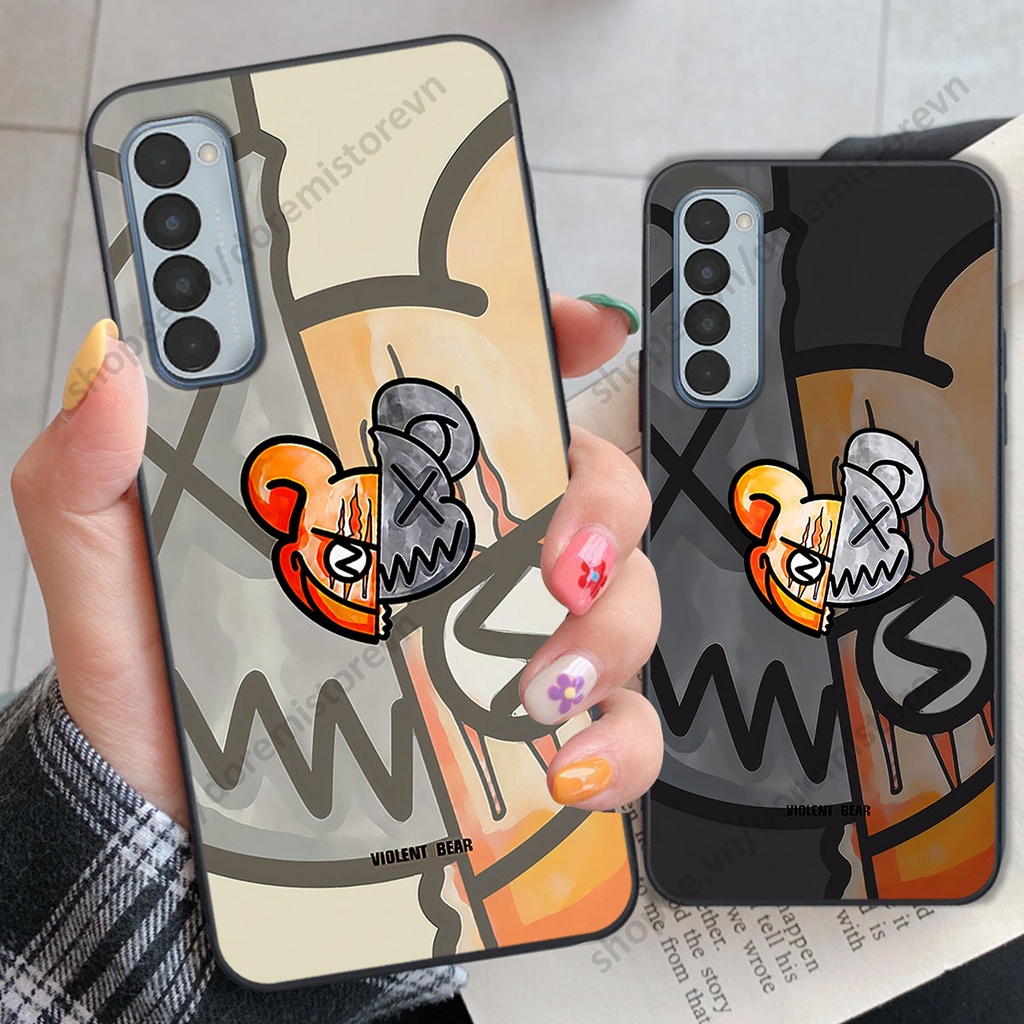 Ốp lưng Oppo Reno4 / Reno4 Pro / Reno 4 hình kaws, kith, bear brick nổi 3D phong cách độc đáo