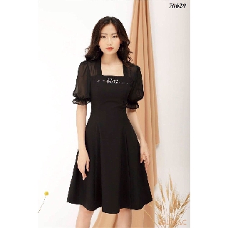 [Bán Chạy Nhất] Đầm Thun Nhập Phối Voan Chữ Thêu Cực Dễ Thương - 70620