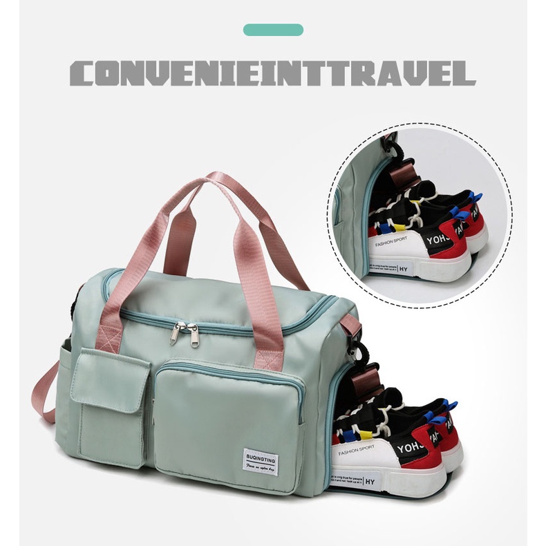 Túi Du Lịch, Túi Trống Thể Thao Nam Nữ Gấp Gọn Được, Chống Thấm Nước, Có Ngăn Để Giày Cao Cấp