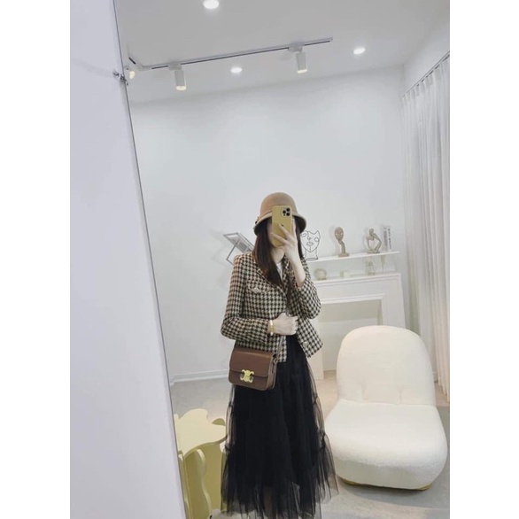 Áo dạ tweed kẻ nâu by MULLET