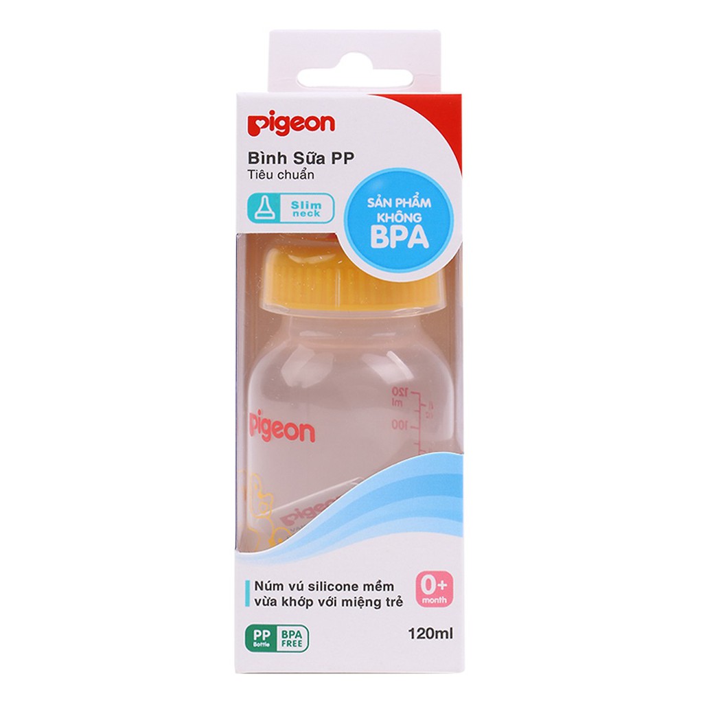 Bình Sữa PP Tiêu Chuẩn Hình Vịt Pigeon 120ml (2018)