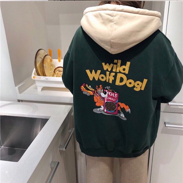 Áo hoodie vải nỉ lót bông dày dặn in Wolfdogl | BigBuy360 - bigbuy360.vn