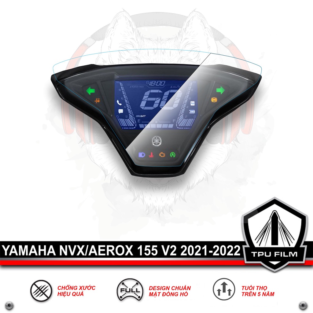 Miếng dán PPF TPU bảo vệ mặt đồng hồ xe NVX V2 AEROX 2021 2022 - YAMAHA NVX155 NVX 155 V2 AEROX AEROX 155