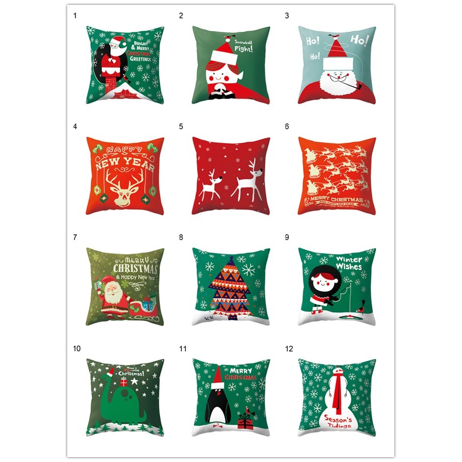Bao Gối Vải Mềm Thoải Mái Chủ Đề Giáng Sinh Dùng Để Trang Trí