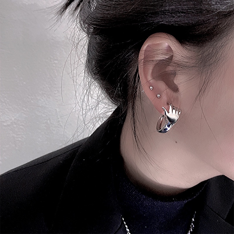 Khuyên Tai Hình Móng Vuốt Năm Ngón Tay Phong Cách Thời Trang Unisex F774