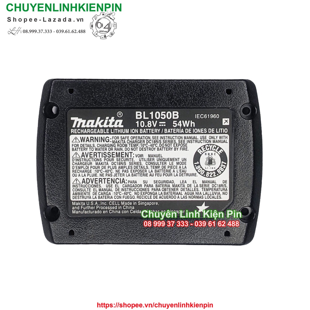 Vỏ mạch makita 10.8V  gắn 6 cell 18650