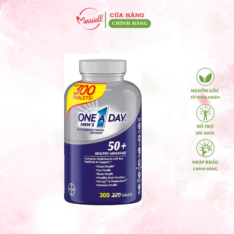 Vitamin Tổng hợp Cho Nam Trên 50 Tuổi One A Day Men's Health Formula 50+ 300 Viên