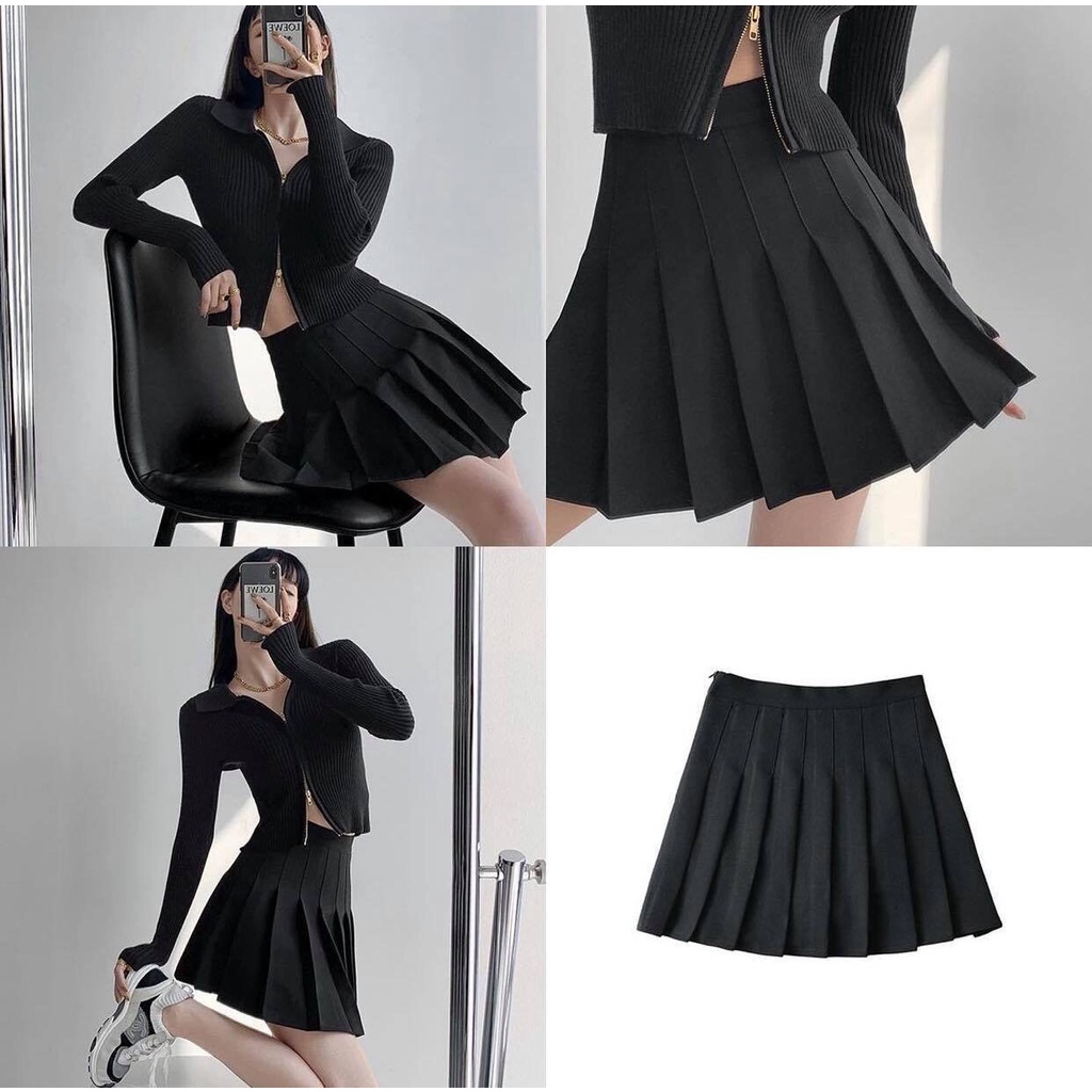 Chân Váy Xếp Ly Chân Váy Tennis Xếp Ly Ngắn Cạp Cao Có Quần Trong Chất Tuyết Mưa Dày Dặn | BigBuy360 - bigbuy360.vn