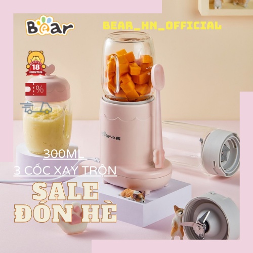 [Mã ELHA22 giảm 5% đơn 300K] Máy Xay Thực Phẩm Cho Trẻ Em Bear GR-B03V1 - Pink