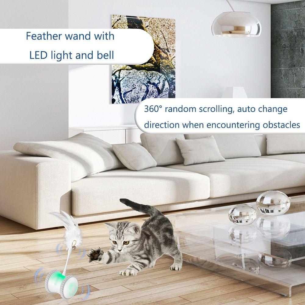 Đèn LED Điện Sạc USB Xoay 360 Độ Hình Mèo AUGUSTINA° Đồ Chơi Xe Cân Bằng Cho Mèo Có Thể Xoay Được