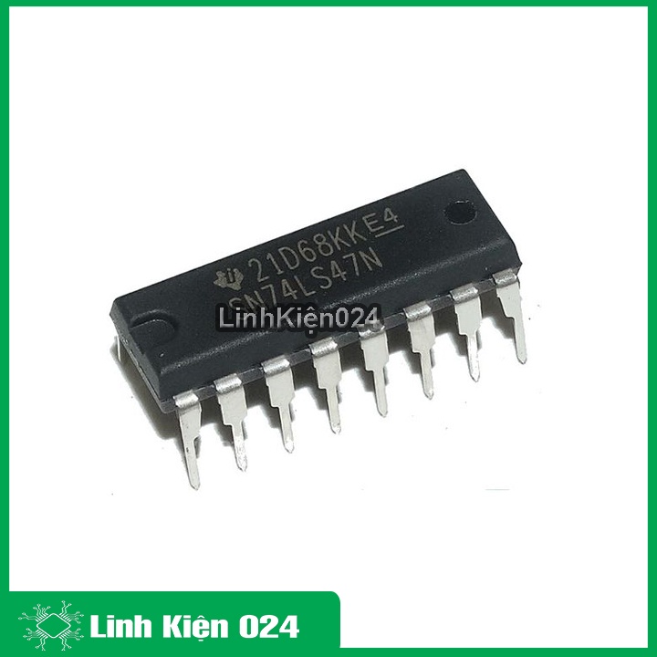 Ic chức năng 74LS47 điều khiển led 7 đoạn bằng mã BCD to 7-segment Decoder/Driver DIP16