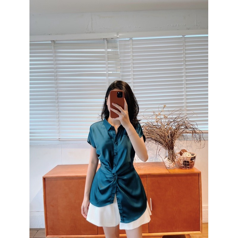 Raby Shirt / Áo sơ mi ngắn tay xoắn eo | BigBuy360 - bigbuy360.vn