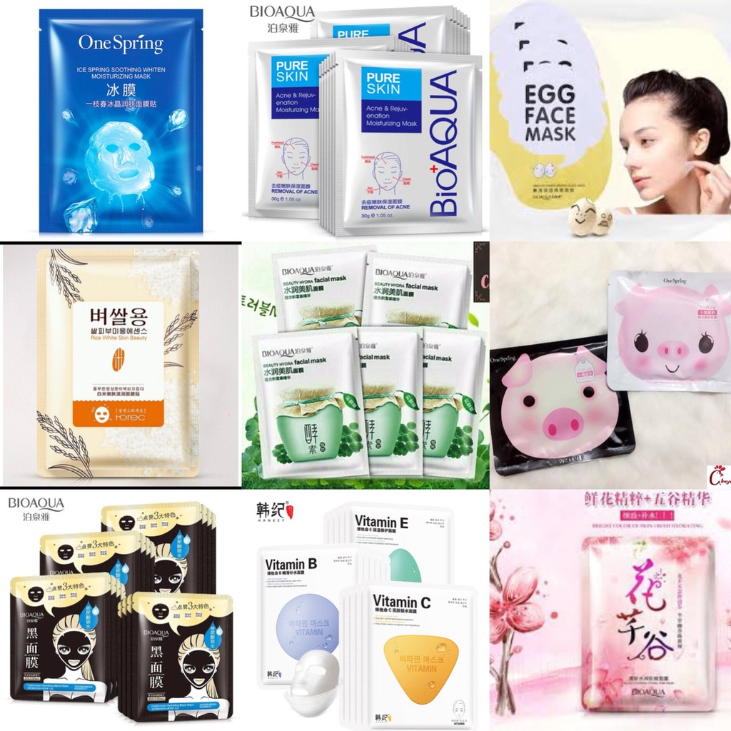 Combo 10 miếng mặt nạ Bioaqua và các hãng khác loại đắt