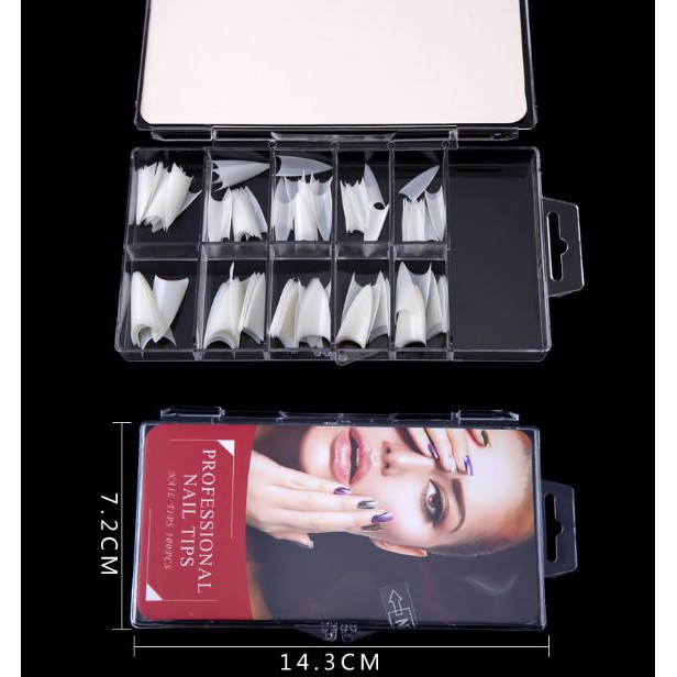 Hộp 100 móng nối nhọn móng giả