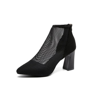 Cao gót bốt lưới gót vuông HI231 ORDER
