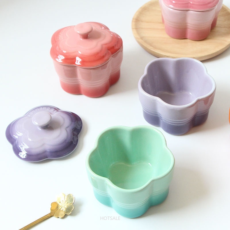 Hộp gốm mini đựng thức ăn/món tráng miệng màu sắc gradient