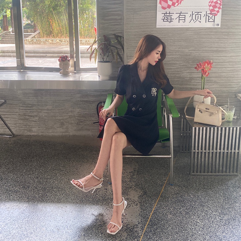 Giày Sandal Cao Gót 9cm Hở Ngón Phối Khóa Cài Phong Cách Âu Mỹ Thời Trang Mùa Hè Cho Nữ