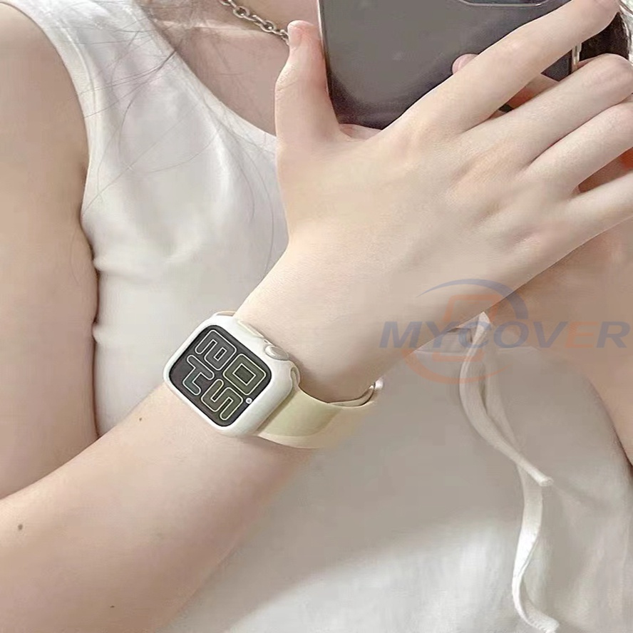 Dây Đeo Bằng Silicone Cho Đồng Hồ Thông Minh Series7 6 SE 5 4 3 2 1 Size 41mm 45mm 44mm 42mm 40mm 38mm